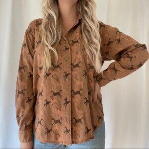 Vintage Crazy Horse Running Horses Buttondown Shirt